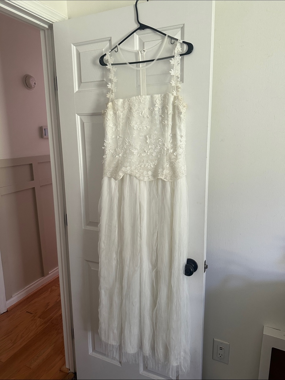Girls Ivory Floral Lace Tulle Dress